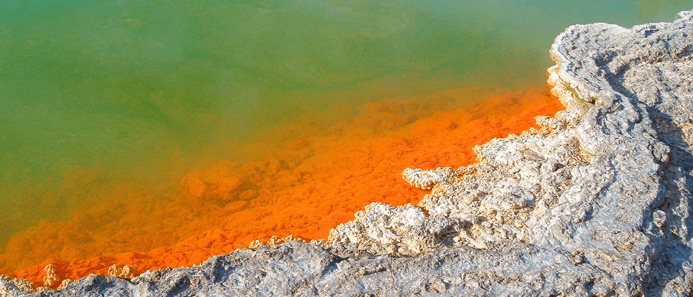 picture of acidic water corroding shore