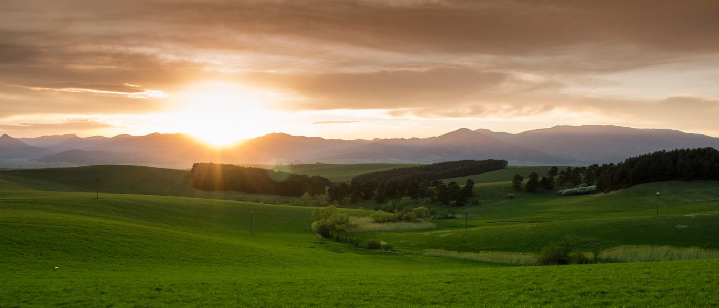 sunrise over hills