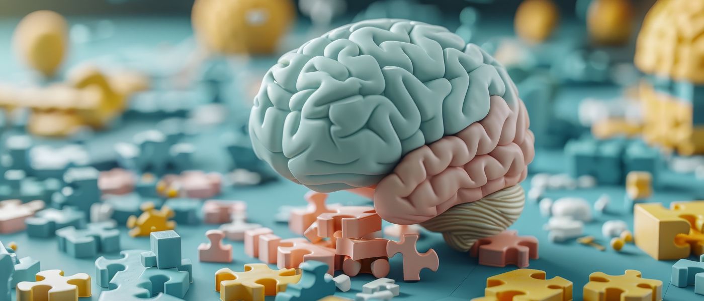 colorful brain and puzzle pieces