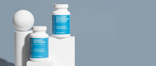 Sodium Butyrate and Calcium Magnesium Butyrate bottles