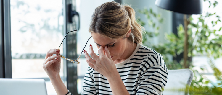 Blog of What Are the Best Supplements for Stress? which have image Stressed woman at work