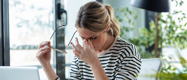 Stressed woman at work