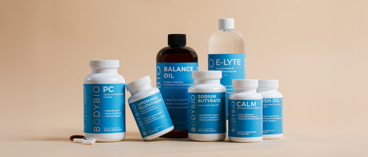 Blog of Why Are Vitamins and Supplements Important? which have image A collection of BodyBio dietary supplements with blue labels.