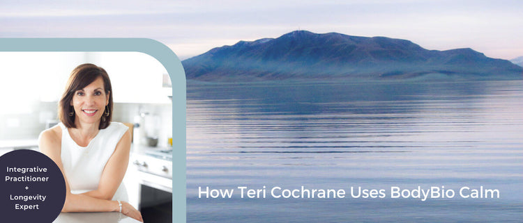 Blog of Calm: A Symphony of Stress-Relieving Ingredients which have image how Teri Cochrane uses BodyBio Calm