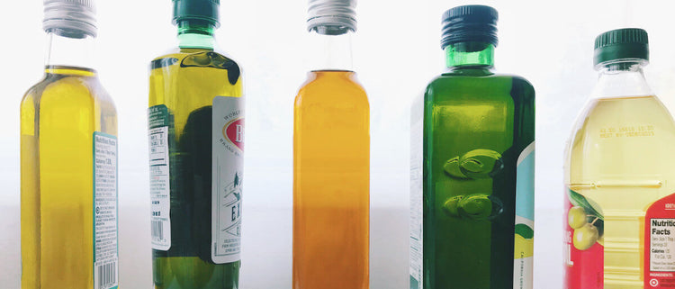 Blog of Good Fat vs Bad Fat: How to Choose the Right Dietary Fats which have image line of bottles of different cooking oils