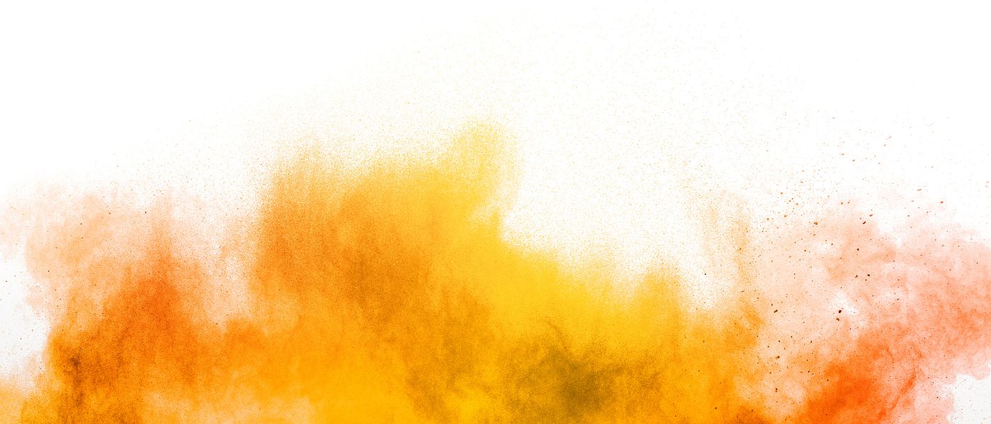 orange smoke on white background