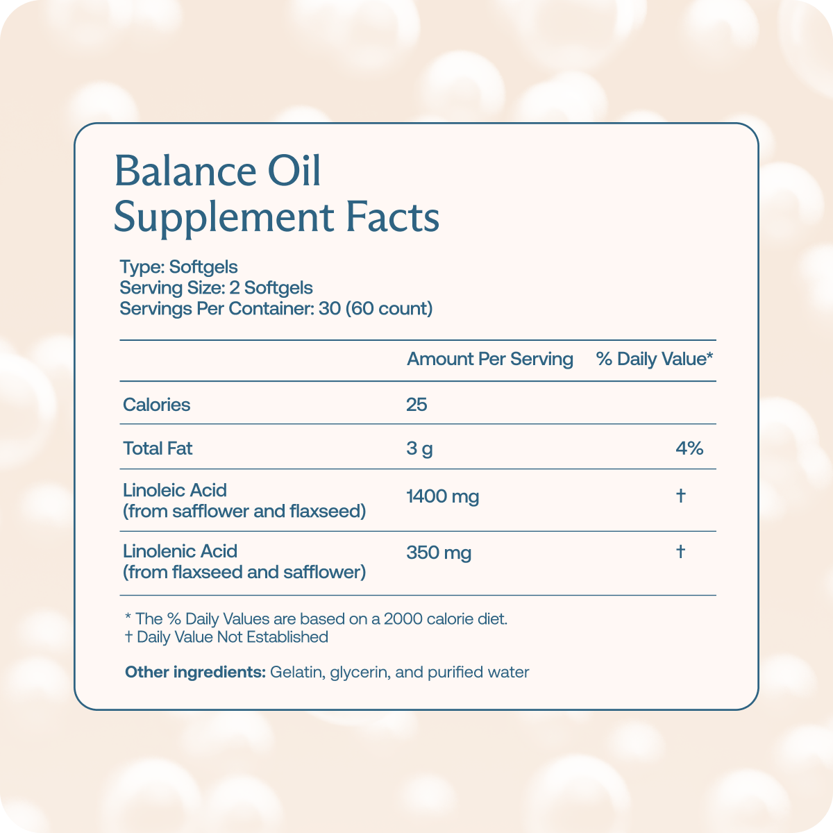 Balance Oil Supplement Facts