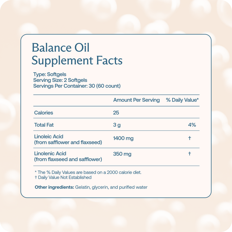 Balance Oil Supplement Facts